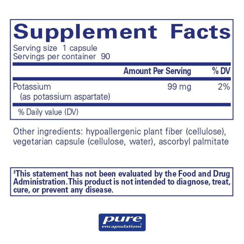 Pure Encapsulations Potassium (aspartate) -- 90 Capsules