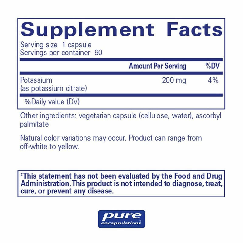 Pure Encapsulations Potassium (citrate) -- 90 Capsules