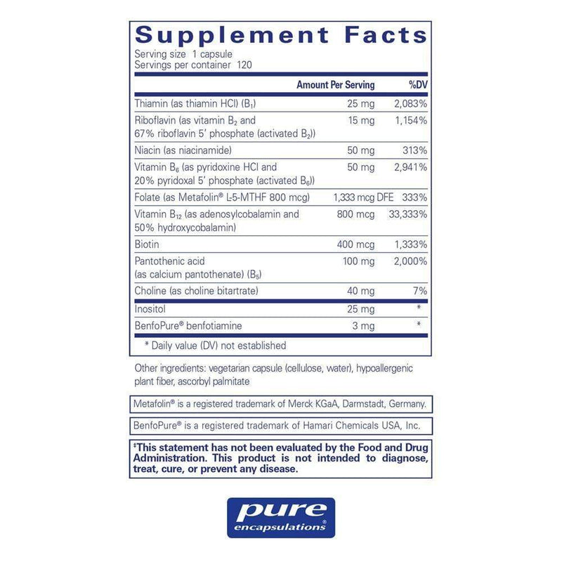 Pure Encapsulations PureGenomicsÂ® B-ComplexÂ  -- 120 Capsules