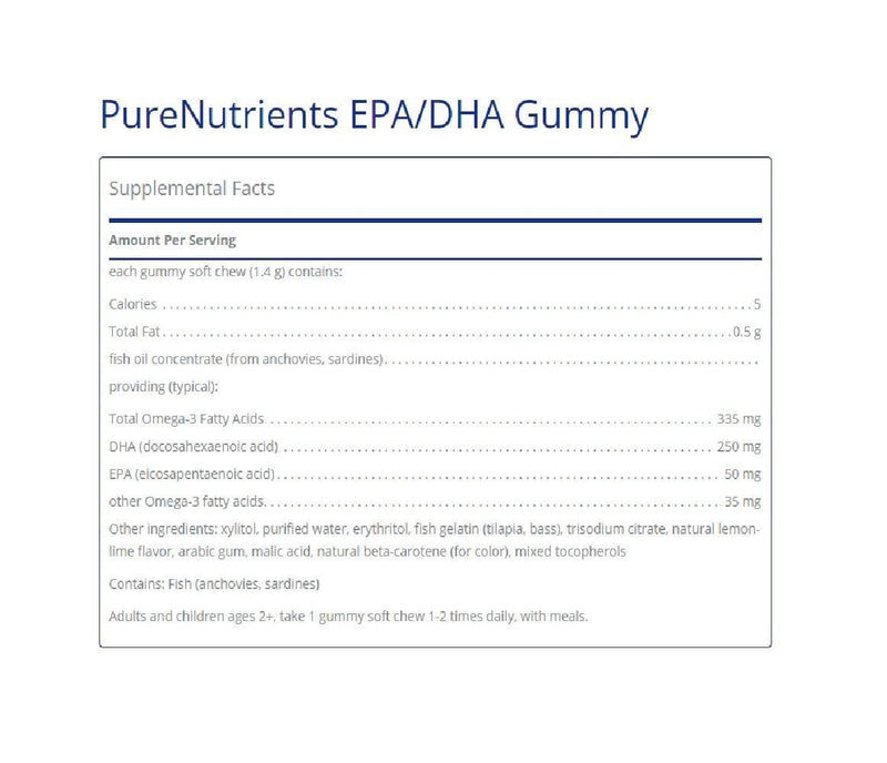 Pure Encapsulations PureNutrients EPA-DHA Natural Lemon-Lime -- 36 Gummies