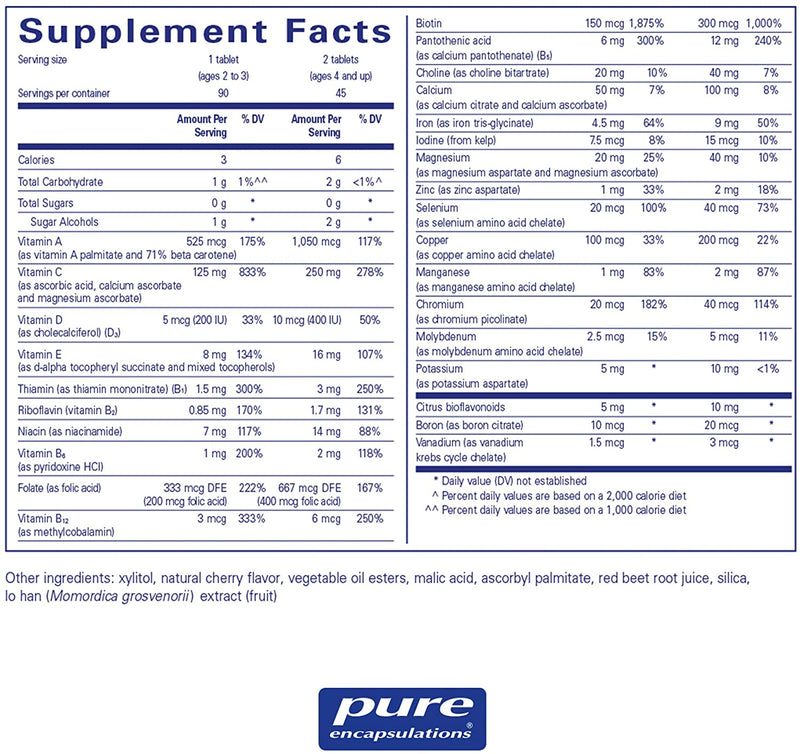 Pure Encapsulations PurePals -- 90 Chewable Tablets