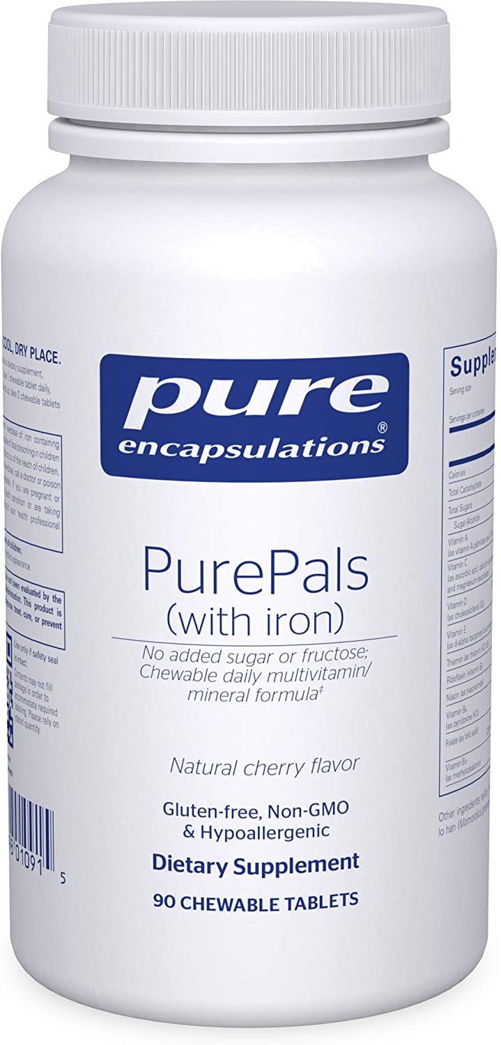 Pure Encapsulations PurePals Multivitamin-Mineral Formula (with Iron) -- 90 Chewable Tablets