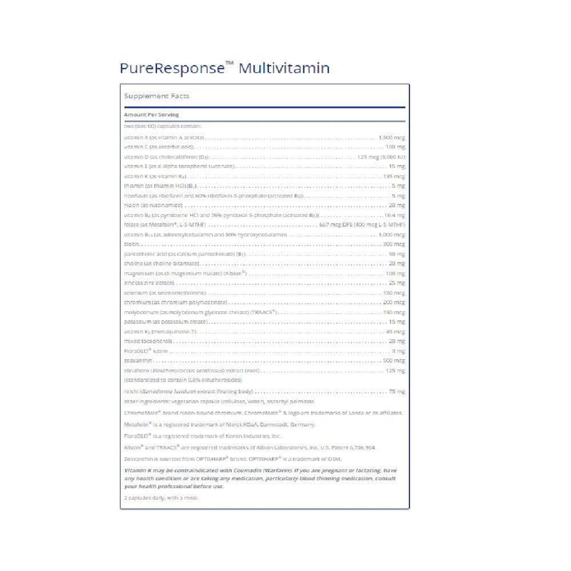 Pure Encapsulations PureResponse Multivitamin -- 60 Capsules