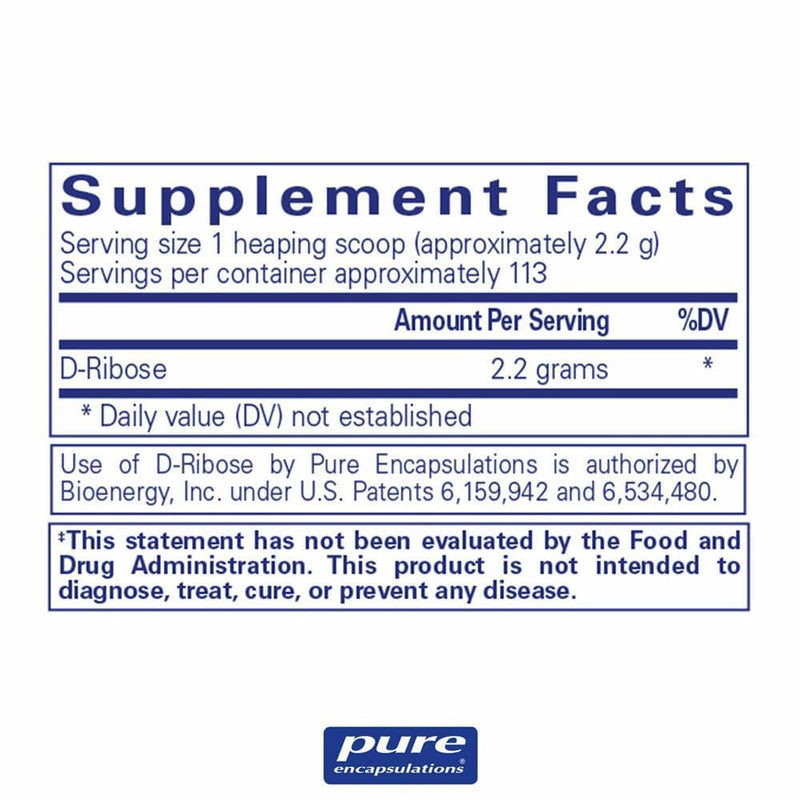 Pure Encapsulations Ribose PowderÂ -- 250 grams