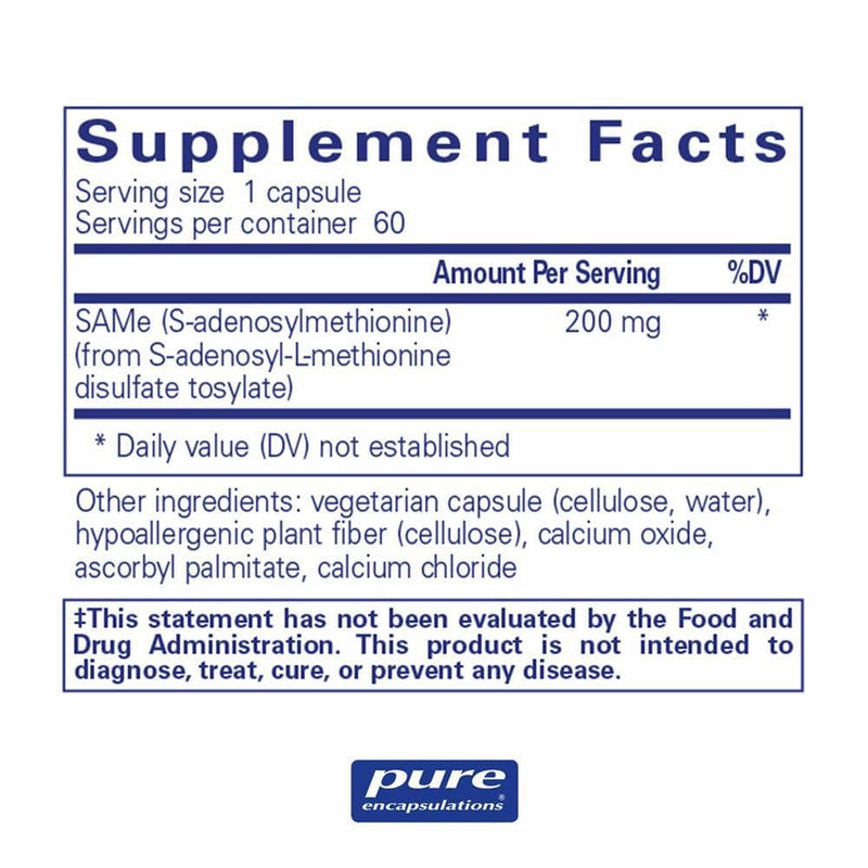 Pure Encapsulations SAMe (S-Adenosylmethionine) -- 60 Capsules