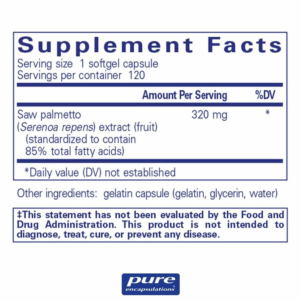 Pure Encapsulations Saw Palmetto 320mg -- 120 Capsules