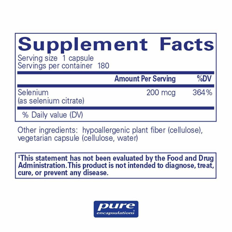 Pure Encapsulations Selenium -- 180 Capsules