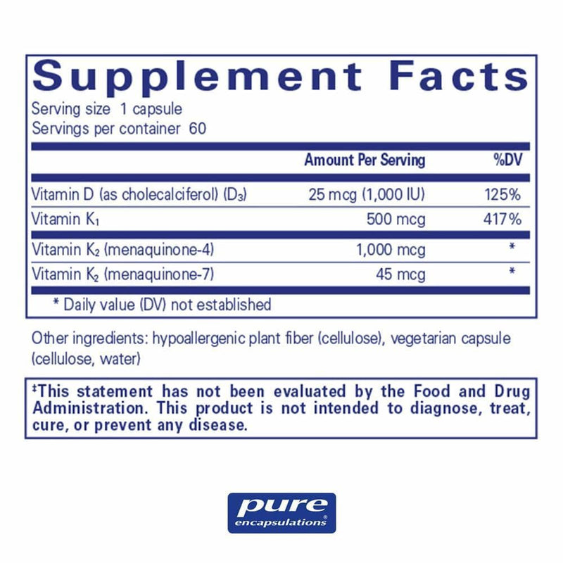 Pure Encapsulations Synergy K -- 60 Capsules