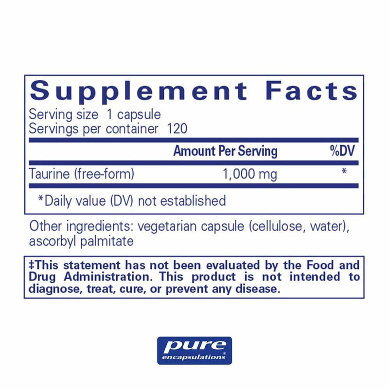Pure Encapsulations Taurine 1,000 mg -- 120 Capsules