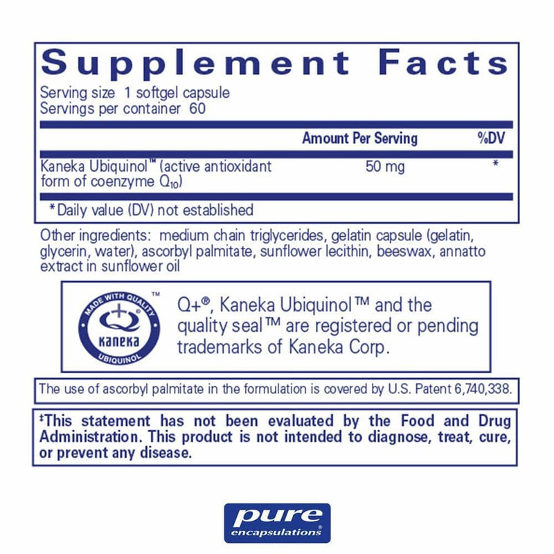 Pure Encapsulations Ubiquinol-QH 50 mgÂ  -- 60 Capsules