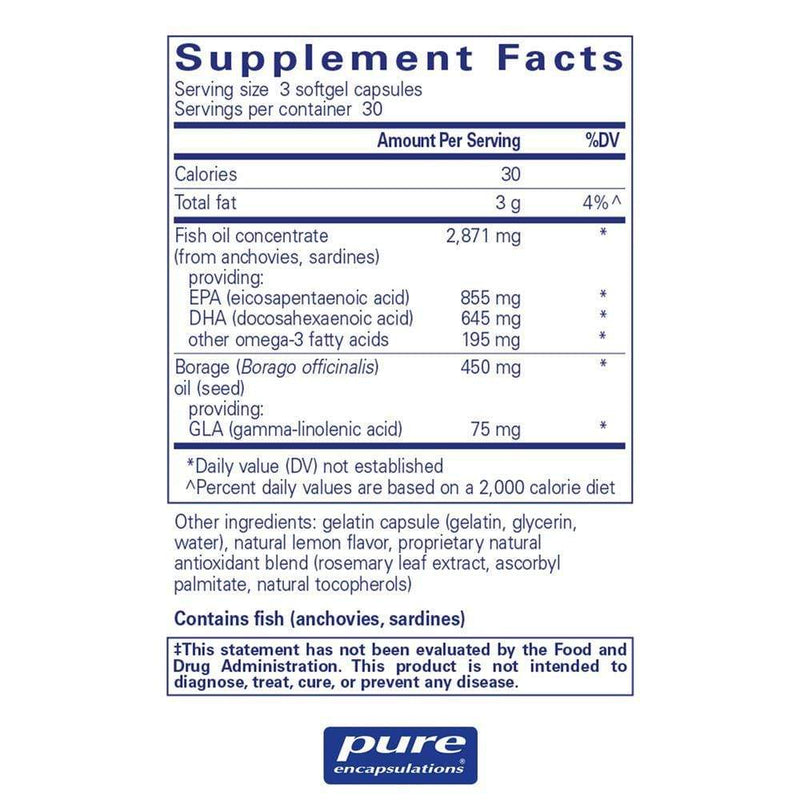 Pure Encapsulations VisionPro EPA-DHA-GLA -- 90 Capsules