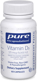 Pure Encapsulations Vitamin D3 125 mcg (5,000 IU) -- 60 Capsules