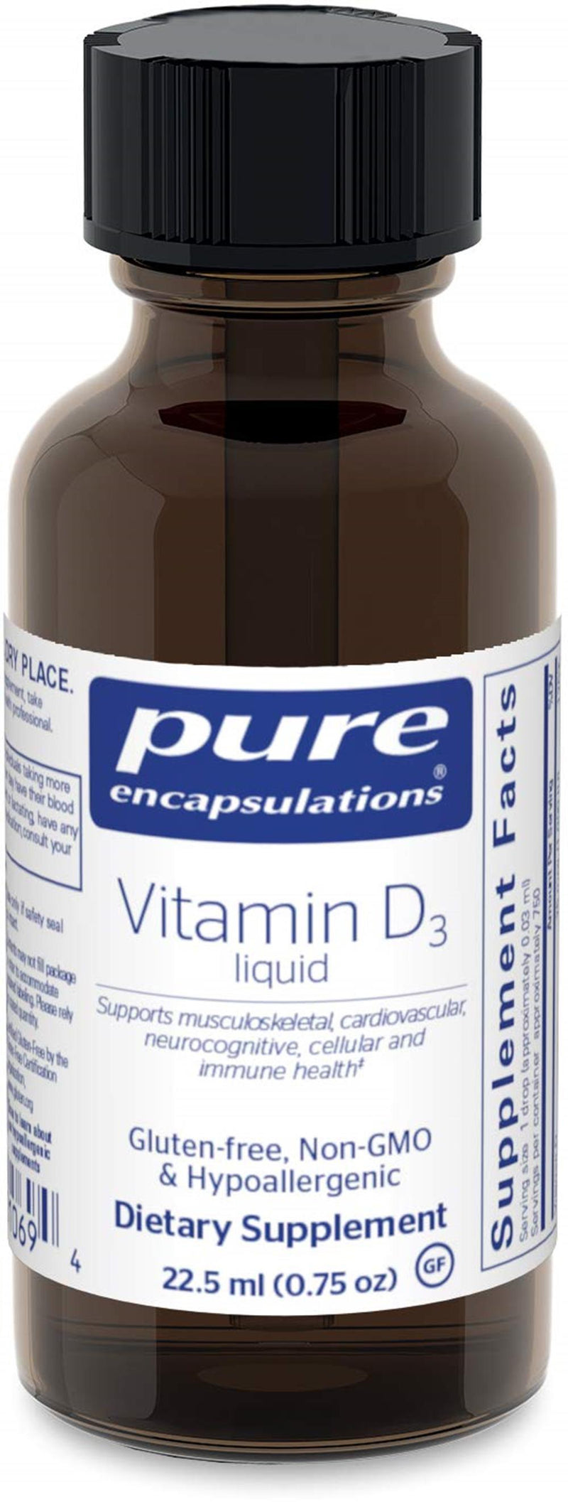 Pure Encapsulations Vitamin D3 liquid -- 22.5 mL