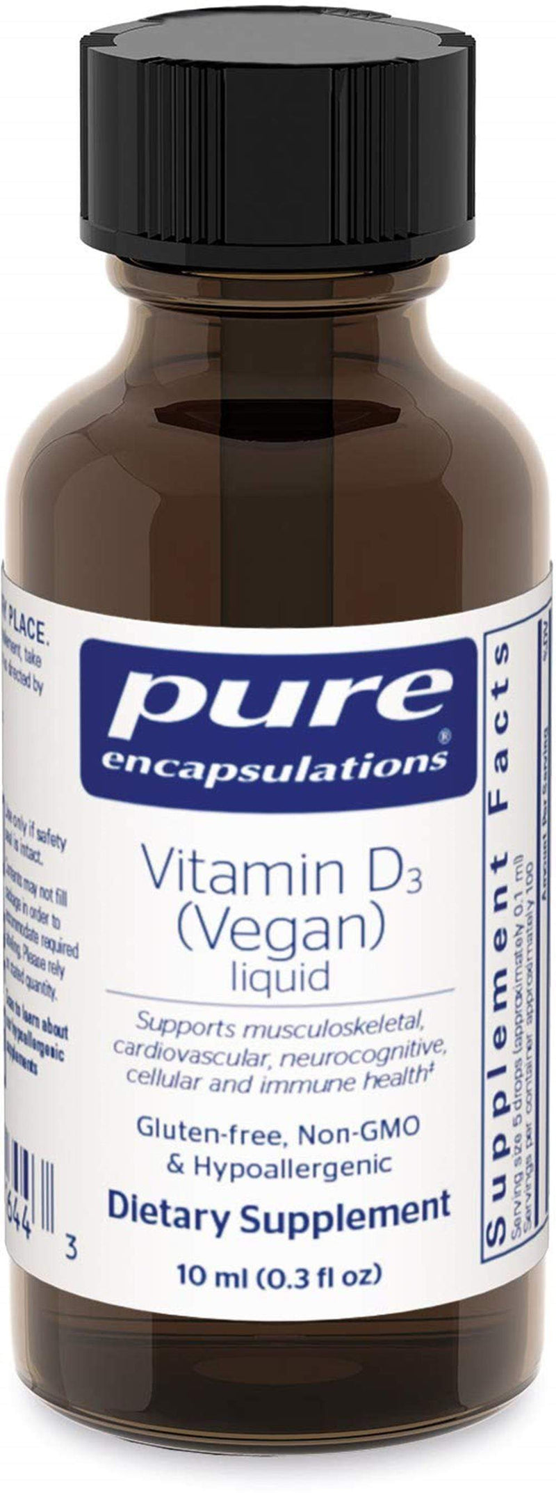 Pure Encapsulations Vitamin D3 (Vegan) LiquidÂ -- 10 mL