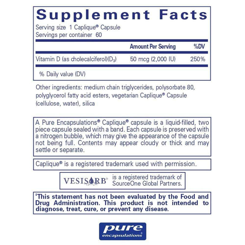 Pure Encapsulations Vitamin D3 VESIsorb -- 60 Capsules