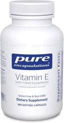 Pure Encapsulations Vitamin E & Mixed Tocopherols -- 90 Capsules 180 capsules