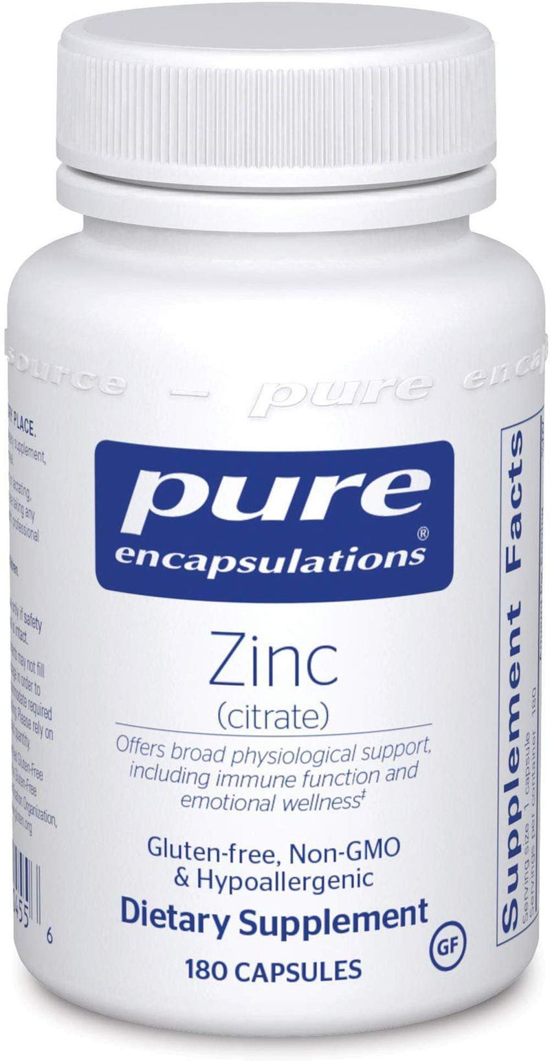 Pure Encapsulations Zinc (citrate) -- 60 Capsules 180 capsules