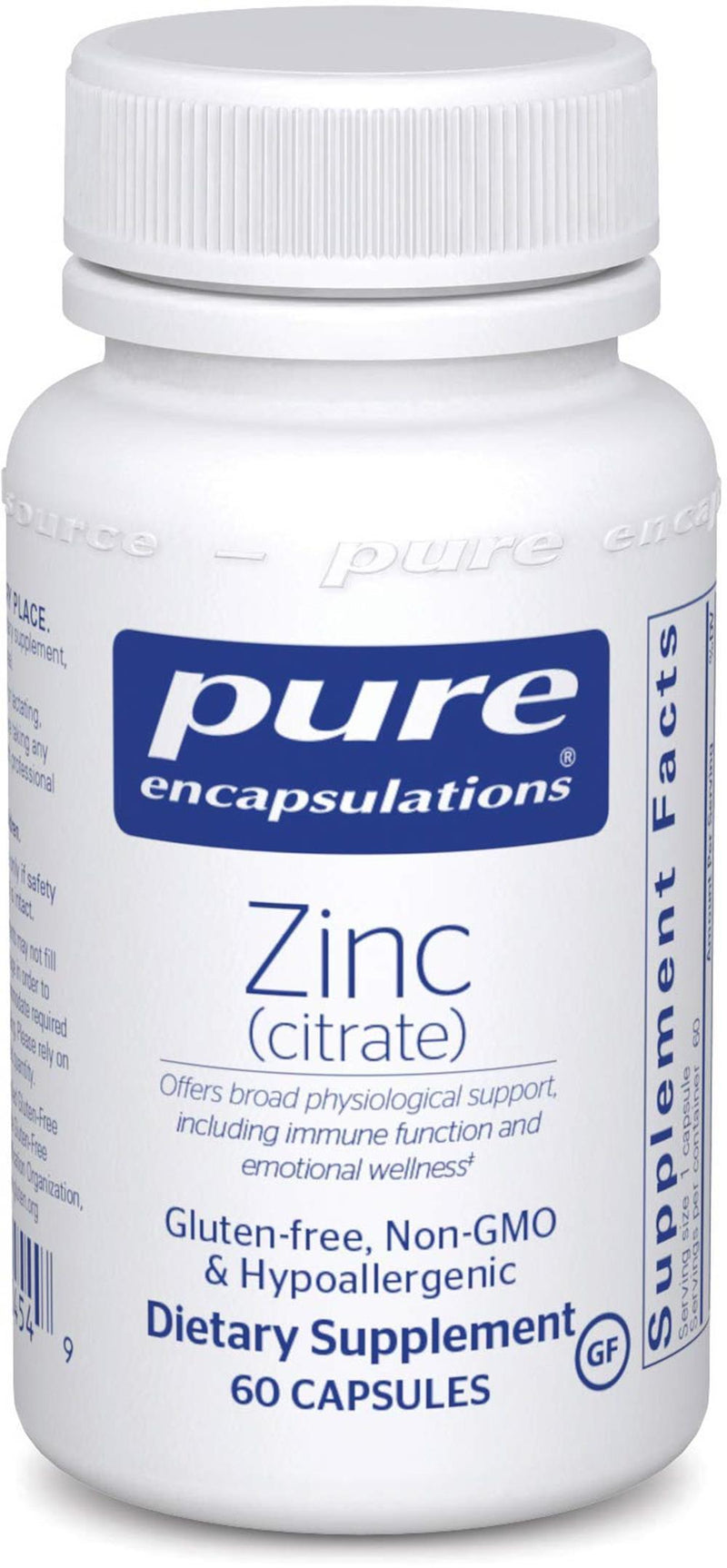 Pure Encapsulations Zinc (citrate) -- 60 Capsules