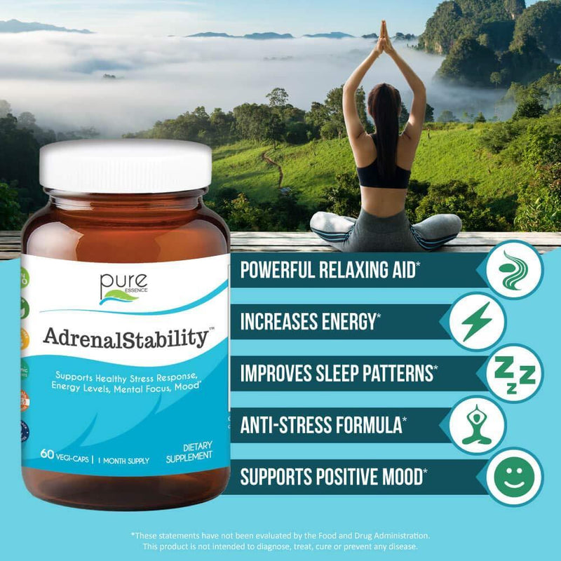 Pure Essence Adrenal Health Support -- 60 Capsules
