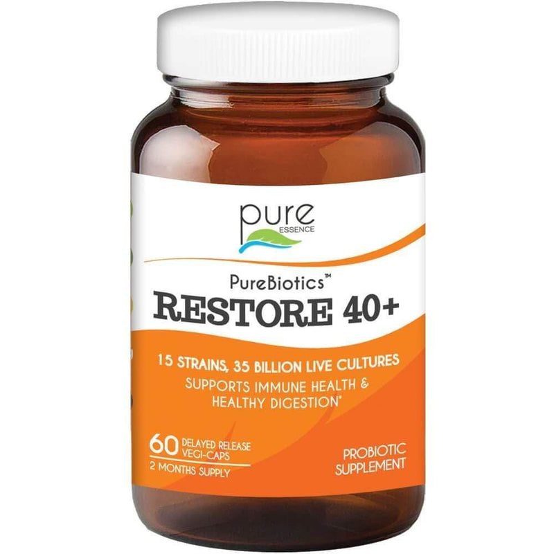 Pure Essence PureBiotics Restore 40+ -- 60 Vegetarian Capsules