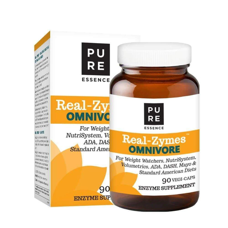 Pure Essence Real-Zymes Omnivore Digestive Enzymes -- 90 Capsules