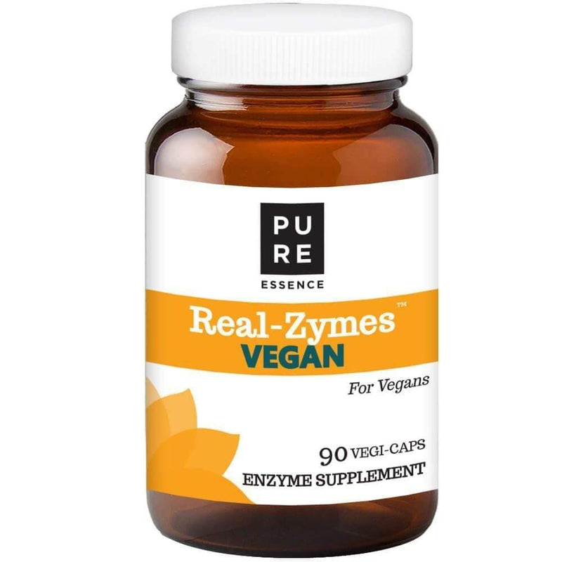 Pure Essence Real-Zymes Vegan Digestive Enzymes -- 90 Capsules