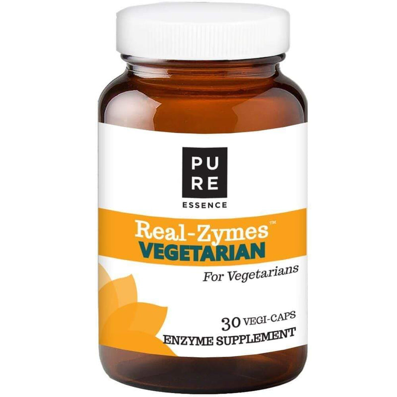 Pure Essence Real-Zymes Vegetarian Digestive Enzymes -- 30 Capsules