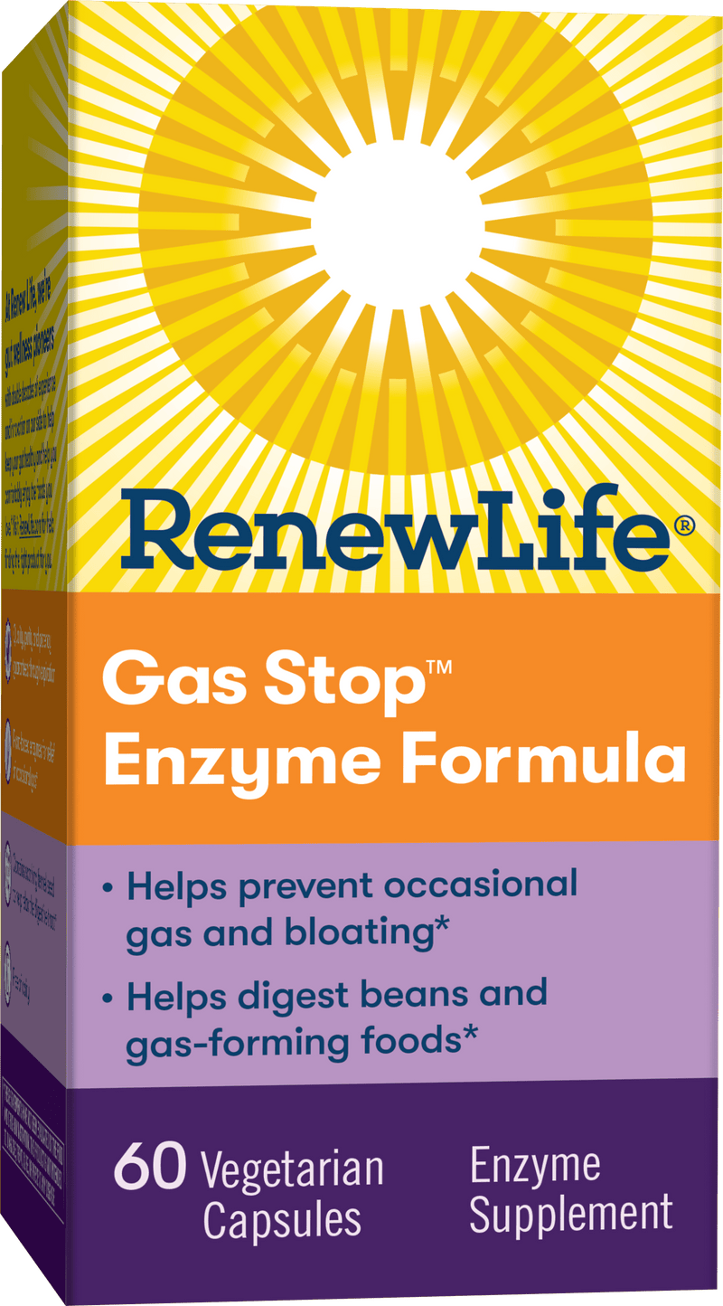 Renew Life Gas Stop Digestive Enzymes + Fennel -- 60 Vegetarian Capsules