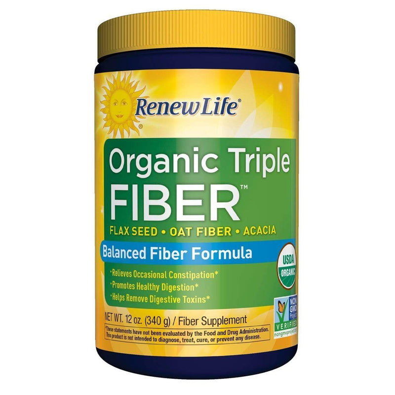 Renew Life Organic Triple Fiber Balanced Formula  -- 9.5 oz  Powder