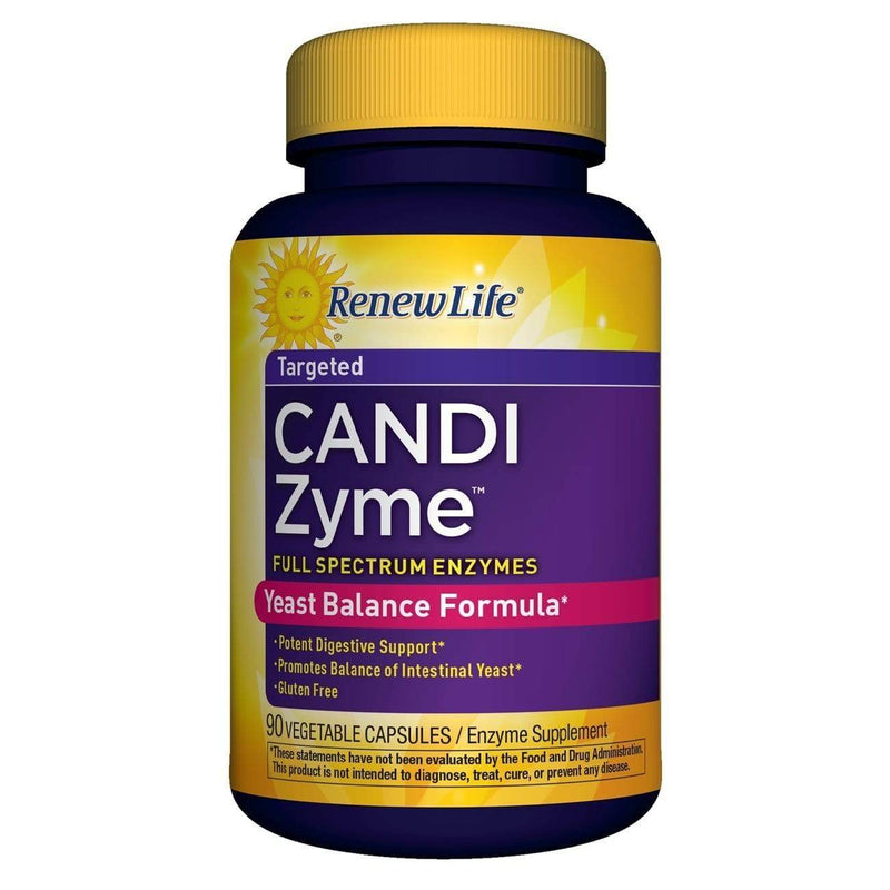 Renew Life Targeted Candi Zyme Full Spectrum Enzymes Yeast Balance Formula -- 90 Vegetable Capsules
