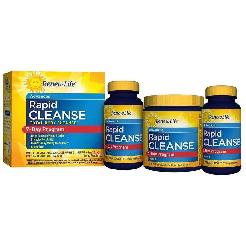 Renew Life Total Body Rapid Cleanse 7-Day Program -- 3 Part Kit