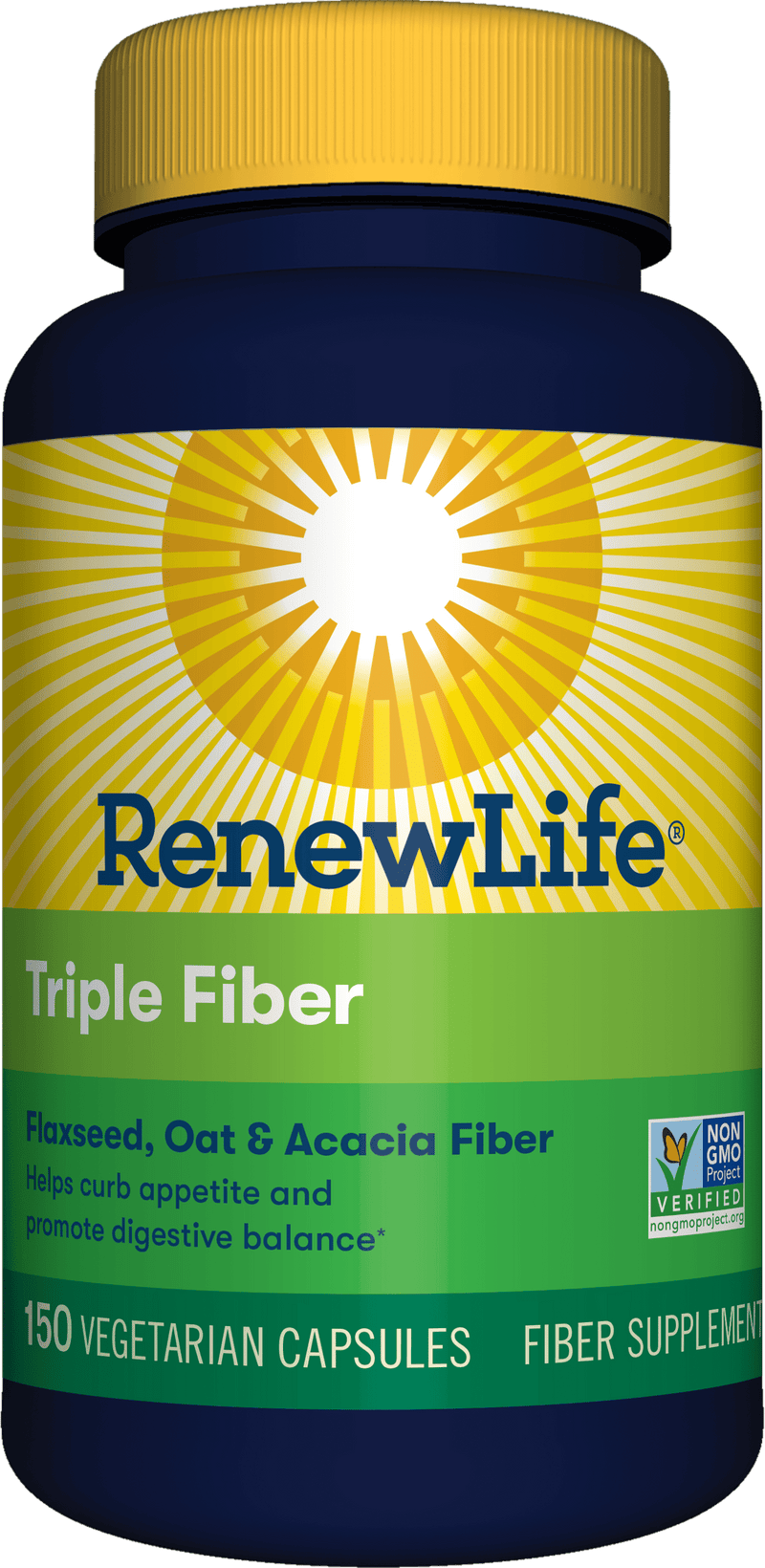 Renew Life Triple Fiber -- 150 Vegetarian Capsules