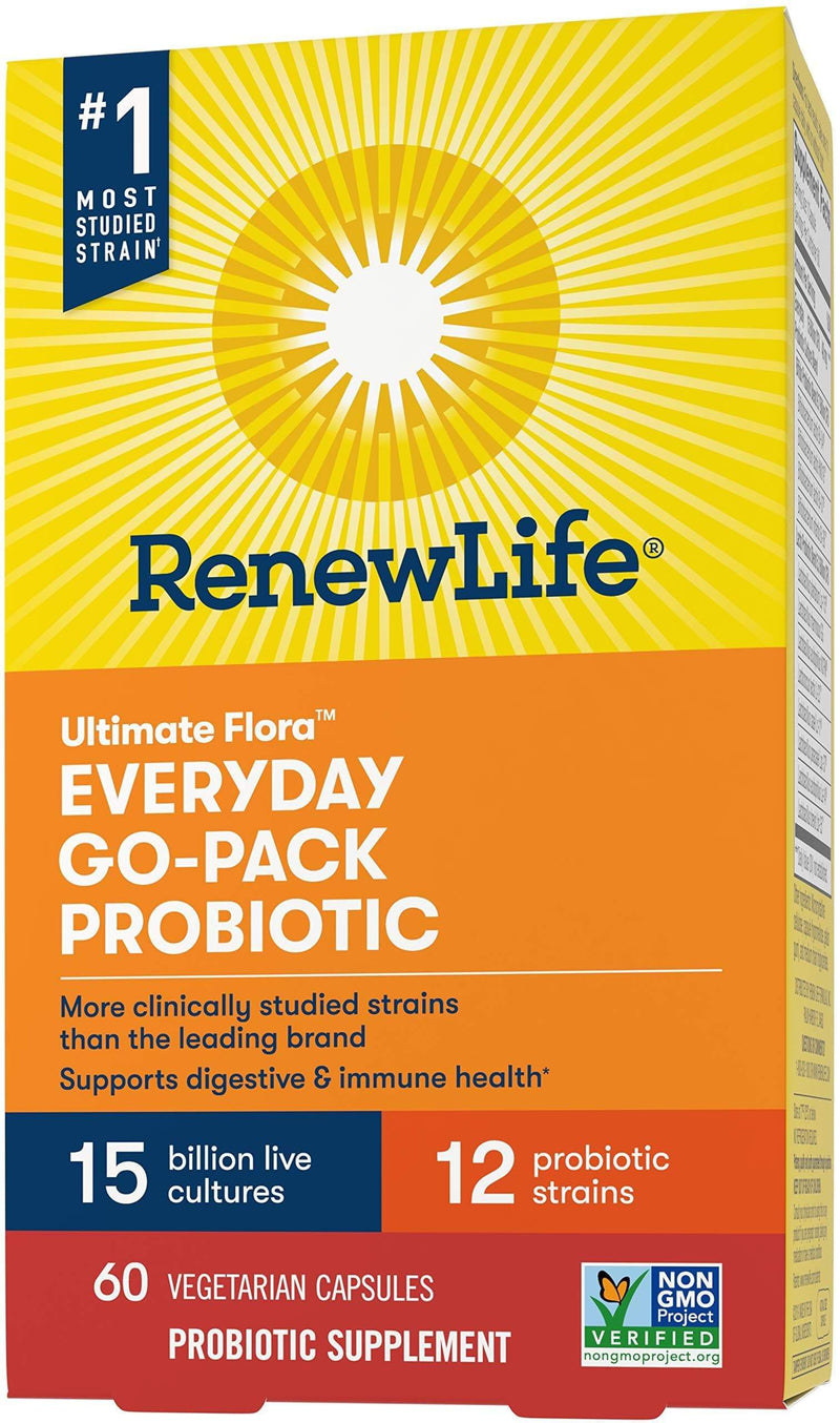 Renew Life Ultimate Flora Everyday Probiotic 15 Billion Go Pack -- 60 Capsules