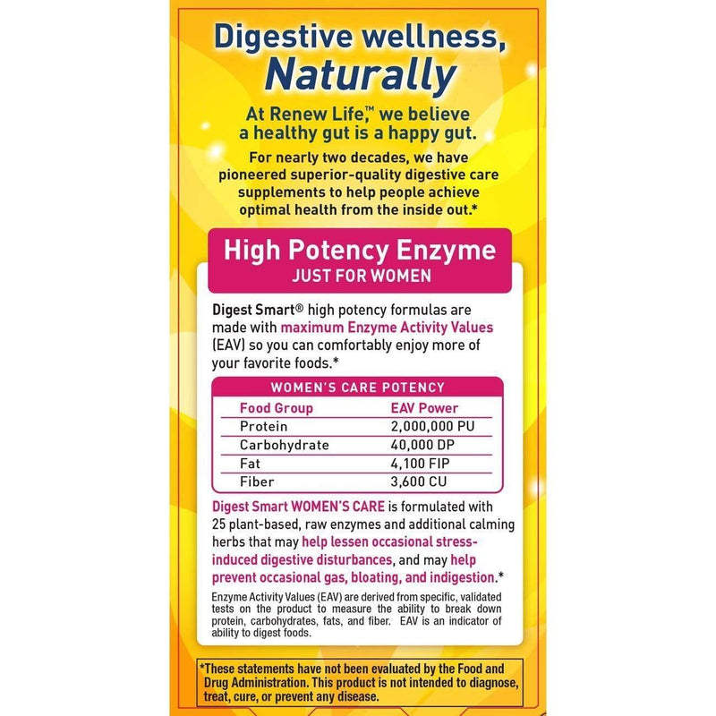 Renew Life Women's Care Digest High-Potency Enzyme -- 45 Vegetable Capsules