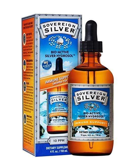 Sovereign Silver Bio-Active Silver Hydrosol Dropper-Top 10 ppm -- 4 fl oz