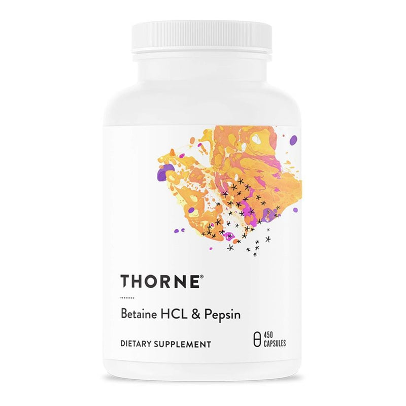 Thorne Betaine HCL/Pepsin -- 225 Capsules 450 capsules