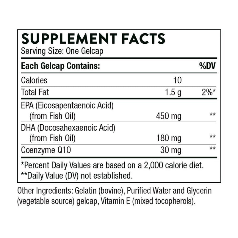 Thorne Research Omega-3 With CoQ10 -- 90 Gelcaps