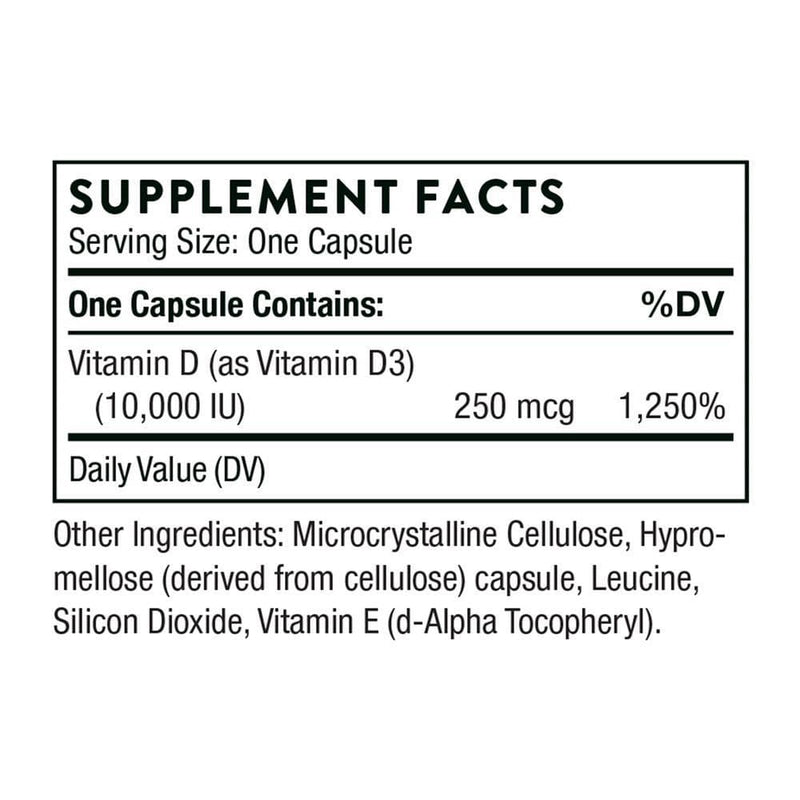 Thorne Research Vitamin D-10,000 -- 60 Capsules