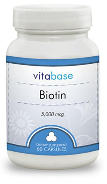 Vitabase Biotin (5000 mcg) -- 60 Capsules