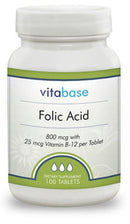 Vitabase Folic Acid (800 mcg) -- 100 Tablets