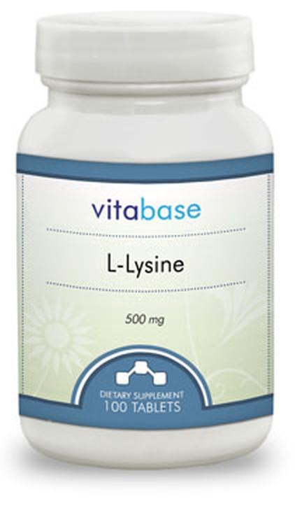 Vitabase L-Lysine (500 mg) -- 100 Tablets