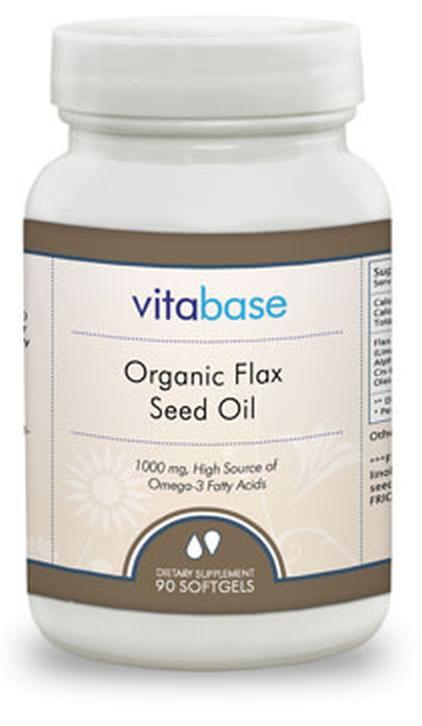 Vitabase Organic Flax Oil (1000 mg) -- 90 Softgel Capsules