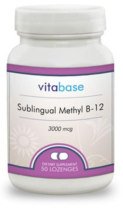 Vitabase Sublingual Methyl B-12 (3000 mcg) -- 50 Lozenges