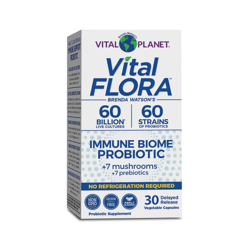 Vital Planet Vital Flora Immune Biome Probiotic 60 Billion 60 Strains -- 30 Vegetables Capsules